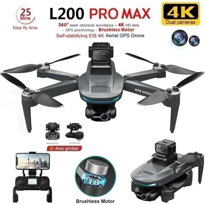 Gambar L200 PRO MAX DRONE 4K 2-Axis Gimbal GPS Brushless Motor GPS 3 Baterai dari Experimart undefined Tokopedia