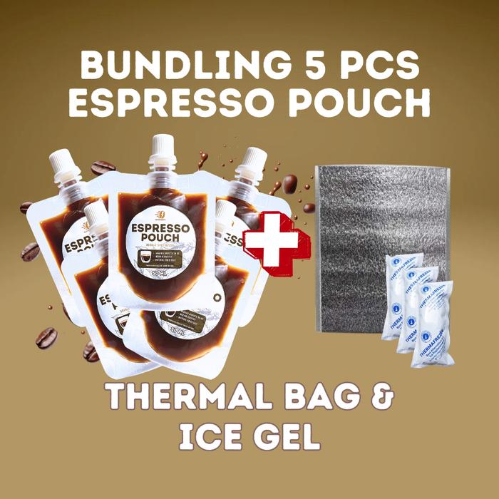 Gambar QUIKOPI Bundling Espresso Pouch BLEND 5 pcs + Thermal Bag & Ice Gel - 100% Espresso 50 ML dari Quikopi undefined Tokopedia