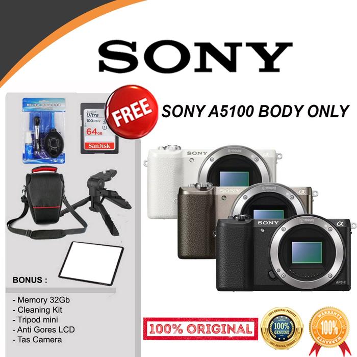 Jual SONY A5100 BODY ONLY MIRRORLESS CAMERA DIGITAL ORIGINAL A