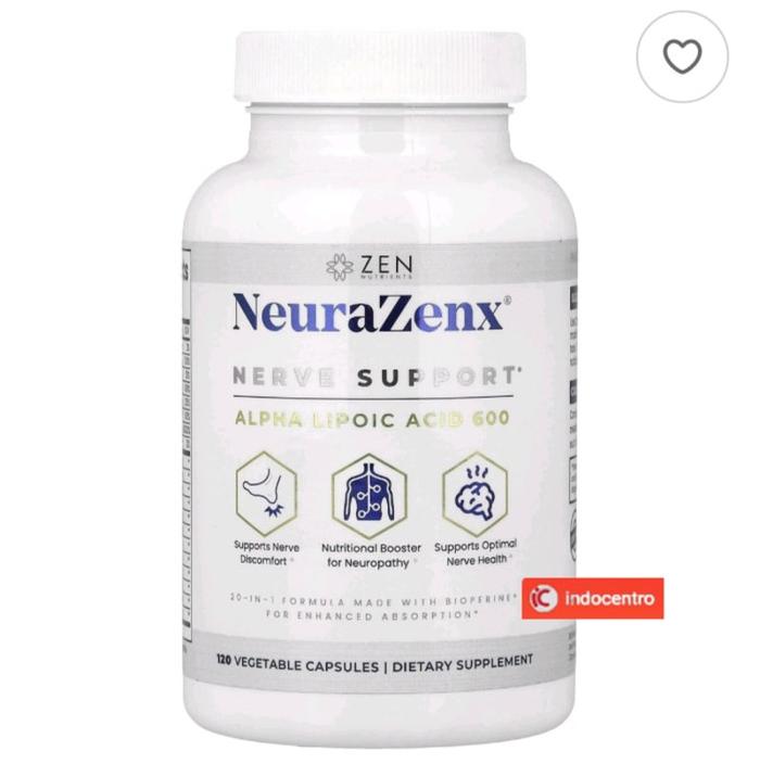 Gambar Zen Nutrients NeuraZenx Nerve Support 120 Vegetable Capsules dari Indo Centro undefined Tokopedia