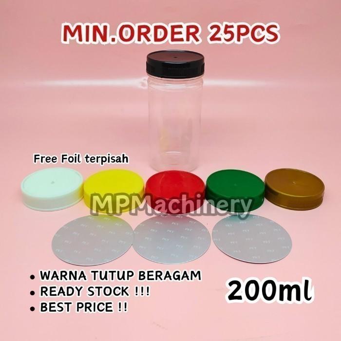 Gambar Botol Sambal Toples Sambel Bumbu Plastik PET 200 ml PREMIUM 200ml - MerahPolos+Foil, Standar dari MPMachinery undefined Tokopedia