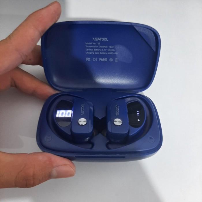 Gambar Veatool T16 Dual LED Charging Display Over Ear Earbuds TWS Bluetooth - Biru dari Teknody Batam undefined Tokopedia