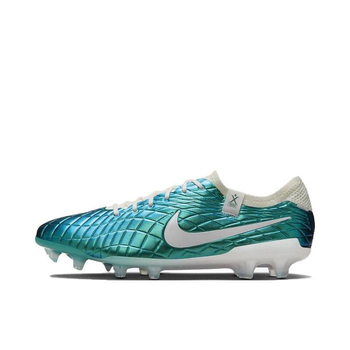 Nike Tiempo Legend 10 Elite Fg Wear Resistant Shock Absorption Comfortable  Anti-slip Round Head Long Spike Football Shoes