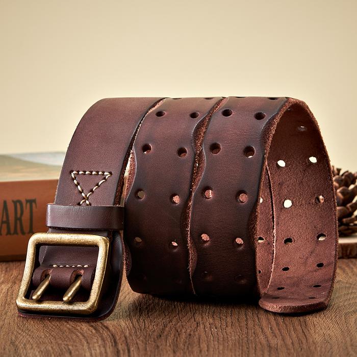 Jual Thick Original Leather Belt Vintage Men Wide Belt Male