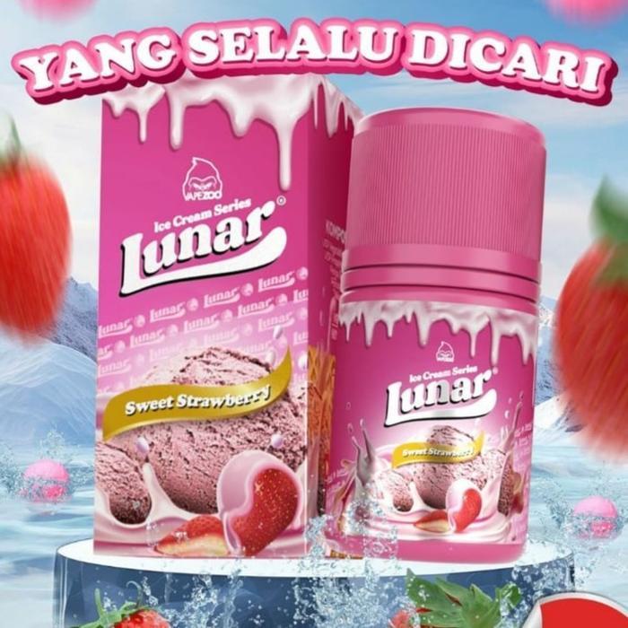 Gambar Stok Baru LUNAR SWEET STRAWBERRY ICE CREAM FREEBASE 60ML BY VAPEZOO E-LIQUID - 3mg dari yusuf204 undefined Tokopedia