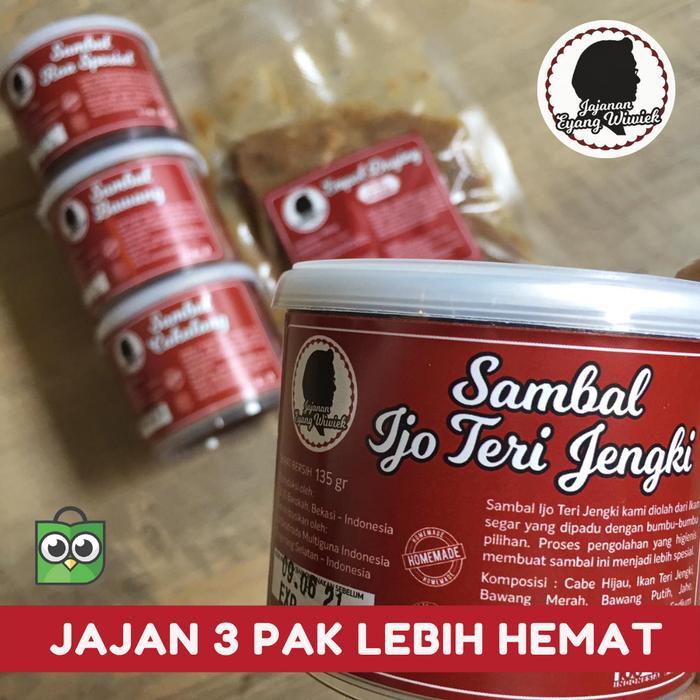 Gambar Sambal Ijo Hijau Teri Jengki Padang Jajanan Eyang Wiwiek - Paket 3 Pak dari wenianiakaaa undefined Tokopedia