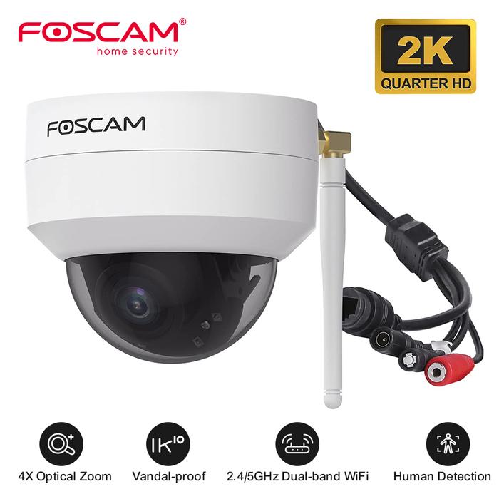 Foscam 4mp Outdoor Security Wifi Camera 4x Optical Zoom Pt Surveillance  Dome Camera Supports 24g5g Wifi Connection