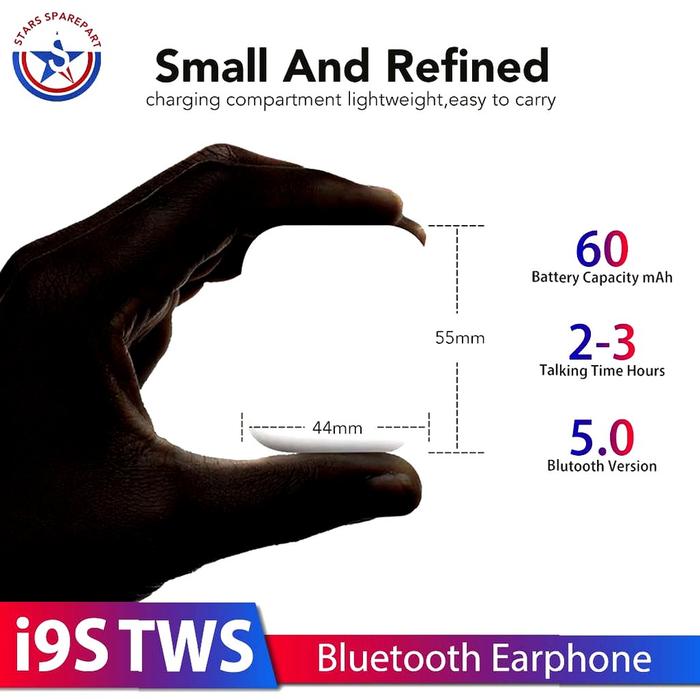 Jual Sparepart Kendaraan Otomotif i9S TWS Headset Bluetooth