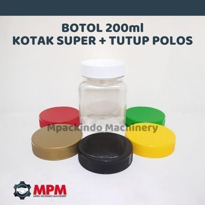 Gambar Botol sambal / Botol sambel / Toples Sambel 200ml KOTAK SUPER - SPR200KTKPOLOS, Hitam dari Mpackindo Machinery undefined Tokopedia