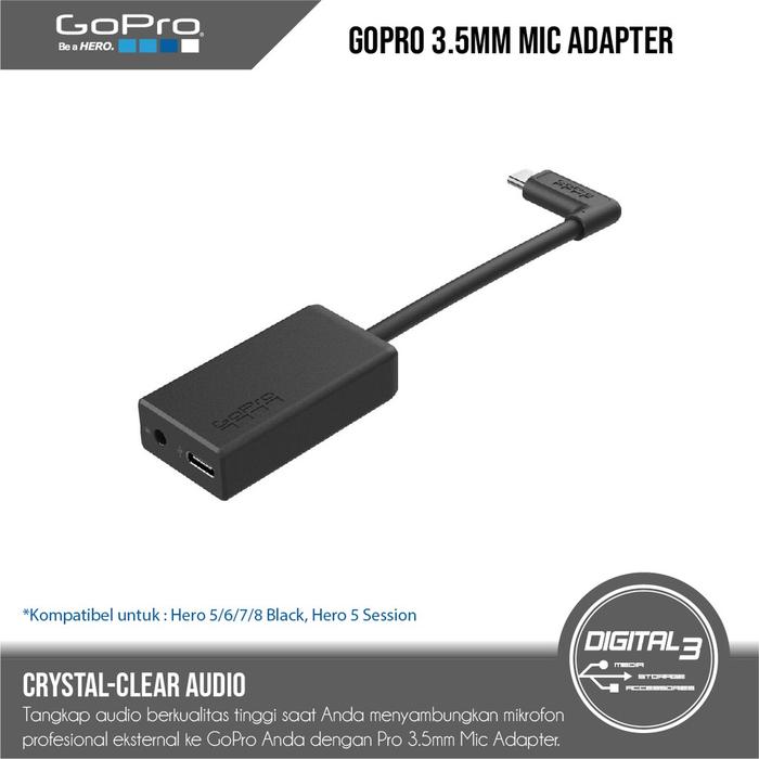 Gopro Pro 35mm Mic Adapter Hero 10 11 Black Hero Session