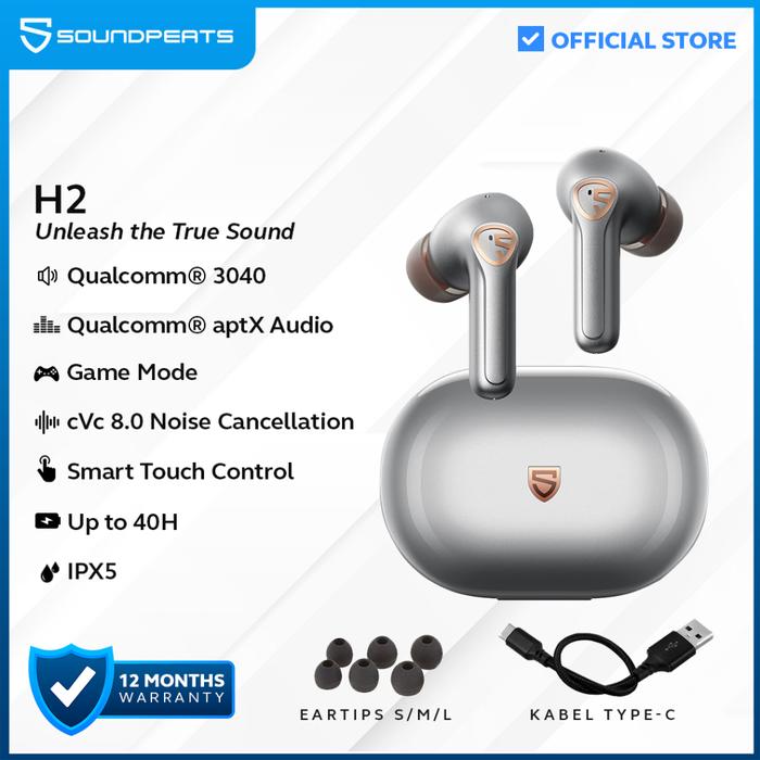 Jual SoundPEATS H2 Hybrid Dual Driver QCC3040 True Wireless
