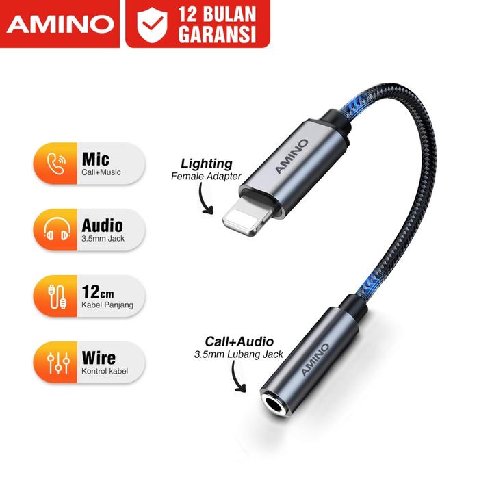 Jual Amino Adapter Untuk Iphone To Audio Male Lighting To Aux