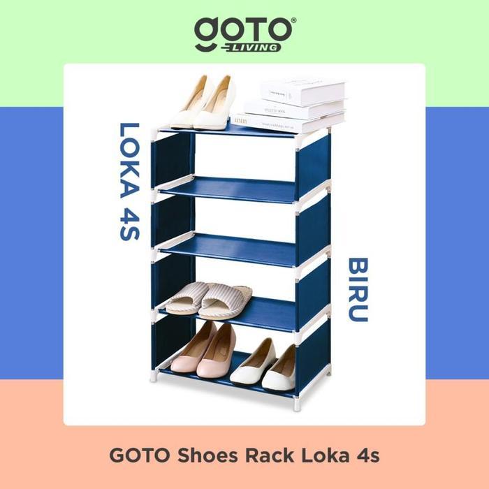 Gambar Goto [COD] Loka 4S Rak Sepatu 4 Susun Shoe Rack Portable Serbaguna - Biru dari Goto Living undefined Tokopedia