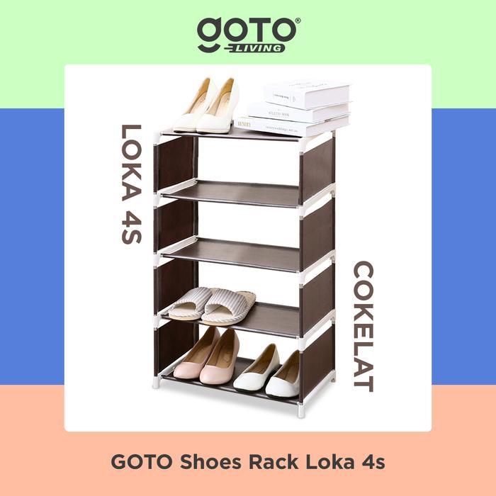Gambar Goto Loka 4S Rak Sepatu 4 Susun Shoe Rack Portable Serbaguna - Cokelat dari Goto.Indonesia undefined Tokopedia