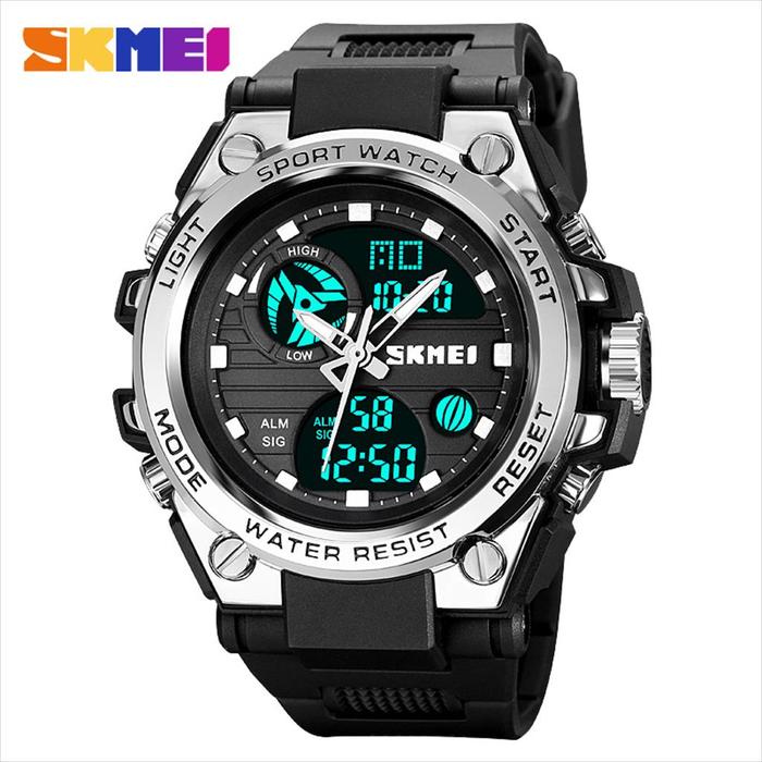 Gambar Jam Tangan Pria Analog Digital SKMEI 2031 rubber Original 5 atm - Silver dari SKMEI MURAH & ORIGINAL undefined Tokopedia