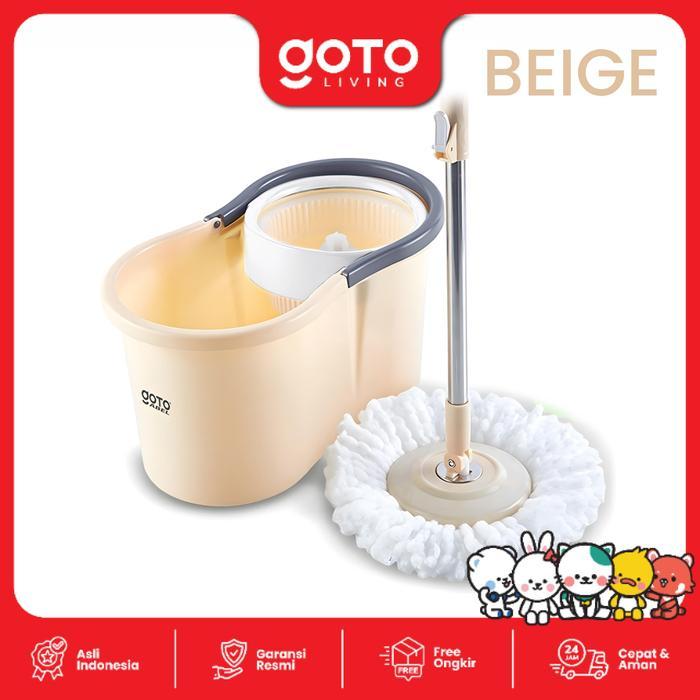 Gambar [COD] Goto Abel Alat Pel Lantai Pembersih Lantai Spin Mop Ultra - BEIGE dari Goto Living undefined Tokopedia