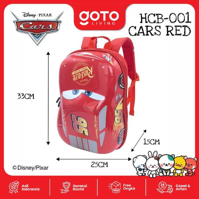 Gambar [COD] Goto Living x Koko Panci Hobanlee Backpack Tas Sekolah Anak Perempuan Laki Laki Karakter - HCB-001 CARS RED dari Goto Living undefined Tokopedia