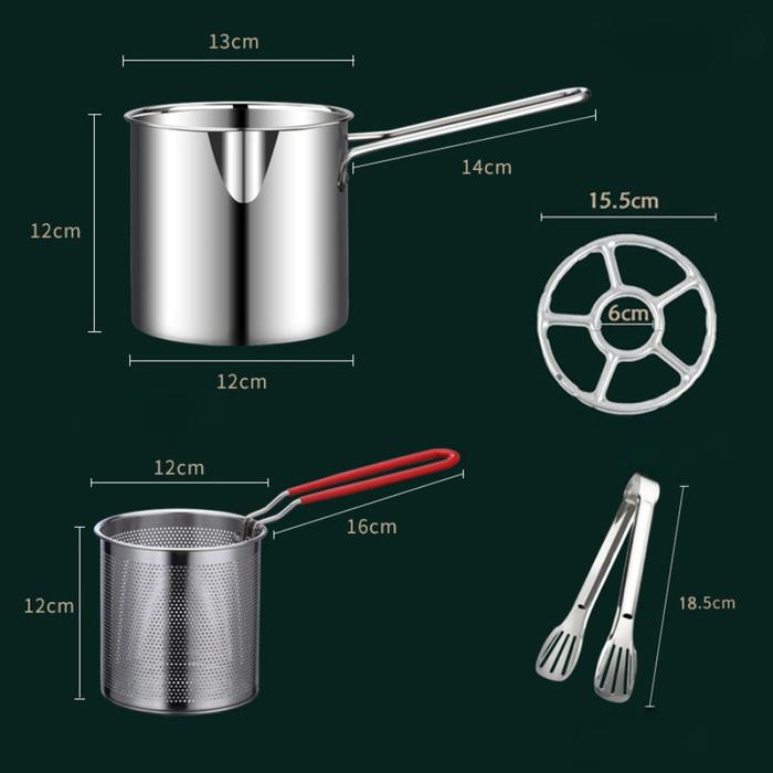Gambar Panci Multifungsi 4 in 1 Multi Deep Fryer Set Penggorengan Rebus Stainless Steel Saringan Capitan Klip Makanan - 4IN1 dari BMW Kitchenware undefined Tokopedia