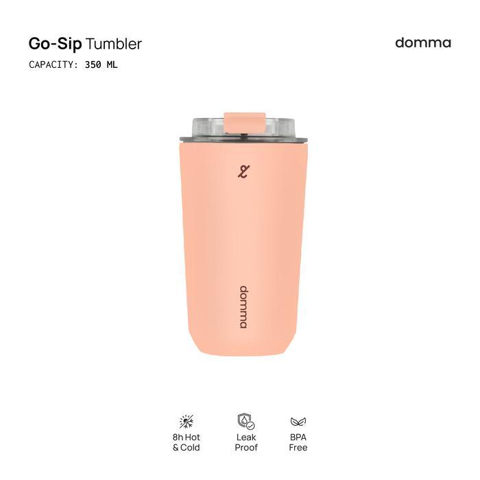Gambar [Domma] 350 ml Go-Sip Tumbler Double Wall Stainless Steel Insulated Water Bottle Botol Minum Thermos Kopi Teh Mug - Stone - Peach dari Amour Enclave undefined Tokopedia