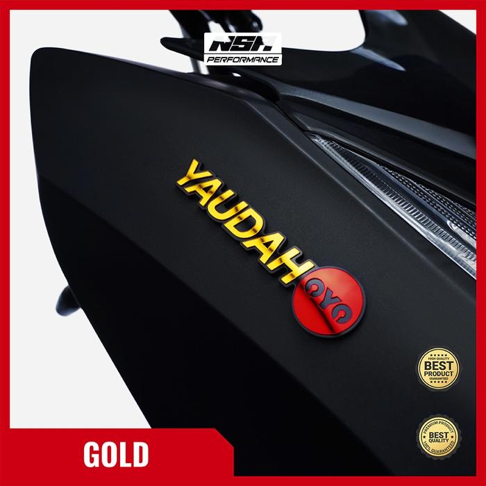 Gambar NSA EMBLEM YAUDAH OYO BUKAN STIKER YA UDAH OYO STICKER KEREN TIMBUL RACING STIKER YANG LAGI VIRAL EMBLEM MOTOR 3D STIKER RACING LOGO VARIASI MOTOR MOBIL EMBLEM VARIO 125 150 BEAT KARBU BEAT NE Aksesoris Car Motorcycle - 1pcs-Gold dari NSA PERFORMANCE undefined Tokopedia