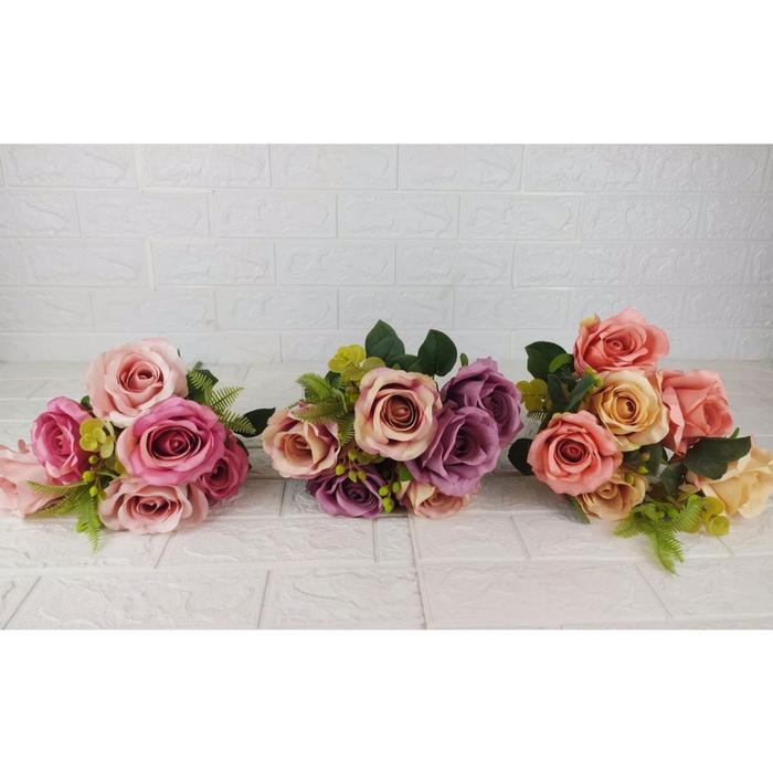 Gambar Summer rose x9 artificial - Ungu dari Indah Alam Flowers & Gardens undefined Tokopedia