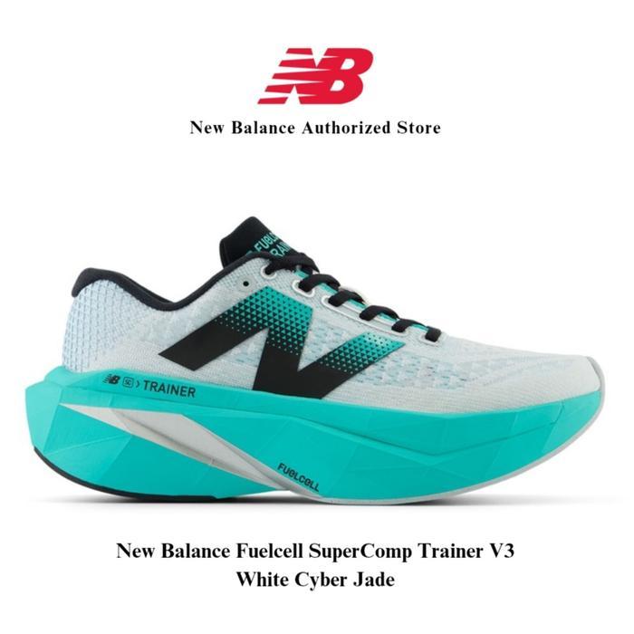 Gambar Sepatu NB New Balance FuelCell SuperComp Trainer V3 White Cyber Jade - White Blue, 37 - White Blue, 39 dari SPORT.SHOPP.ID undefined Tokopedia