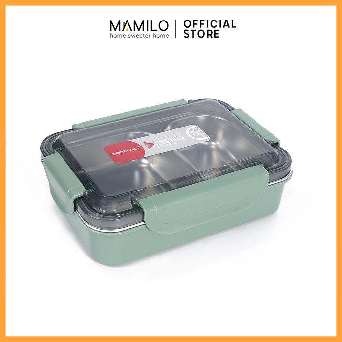 Gambar MAMILO Lunch Box Kotak Makan Stainless Steel 640 ml - Green dari Mamilo Online Store undefined Tokopedia