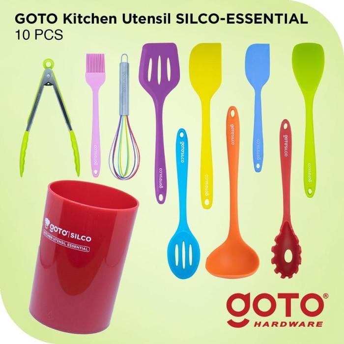 Gambar Goto [COD] Silco-Essential Kitchen Utensil 10in1 Spatula Set Capitan Dapur - Rainbow dari Goto Living undefined Tokopedia