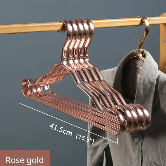 Gambar Hanger Premium Dewasa Aluminium | Gantungan Baju Tebal Emas Estetik | Gantungan Jemuran Anti Karat - ROSE GOLD dari Dapoer Iboe undefined Tokopedia