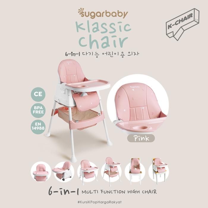 Gambar Sugarbaby K Chair 6in1 Multifunction High Chair/booster seat/kursi anak/ Kursi Makan - Pink dari Sugarbaby.co.id undefined Tokopedia