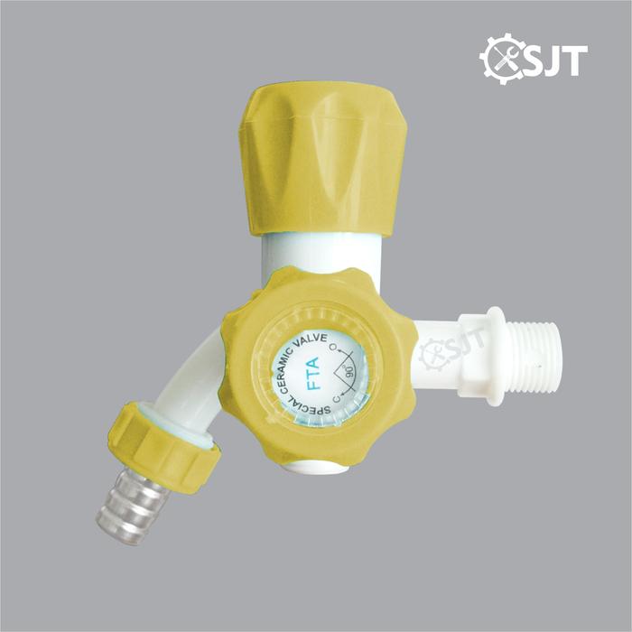 Gambar SJT - Kran Cabang PVC Mahkota PVC FTA 1/2" 3/4" Keran Dobel kamar mandi Shower Two Way Kuning plastik bathtub faucet - Kuning dari Sinar Jaya Tools undefined Tokopedia
