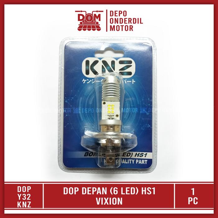 Gambar Dop LED Depan Vixion HS1 6LED 12V 7/8W (KNZ) Motorcycle Headlamp Bulb Bohlam Lampu Utama H4 Kaki 3 Motor Byson Scoopy - Not Specified dari DEPO ONDERDIL MOTOR undefined Tokopedia