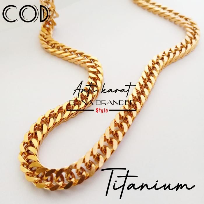 Gambar TOP kalung rantai pria titanium gold anti karat dan tidak luntur model kasual dan elegan terbaru dan kekinian emas kulit - GOLD, 45 CM dari BIONA COLECTION undefined Tokopedia