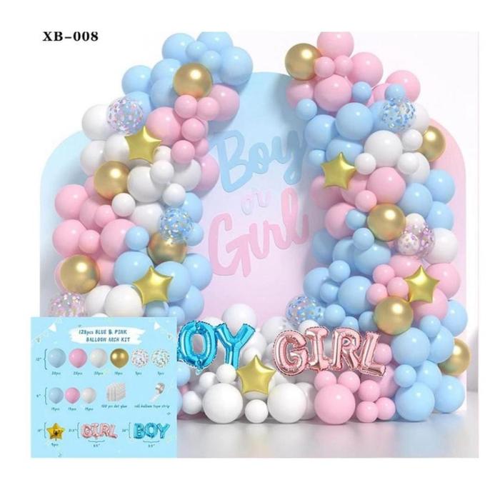 Gambar 128 pcs Balon Latex Dekorasi Baby Shower Boy Girl Gender Reveal Arch Kit Set - Boy girl dari Ivoryshopbdg undefined Tokopedia