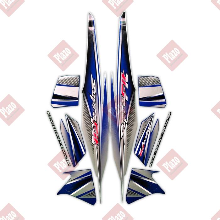 Gambar Striping body motor / stiker honda Supra Fit New 2006 Silver-biru - silver-biru dari plazo undefined Tokopedia