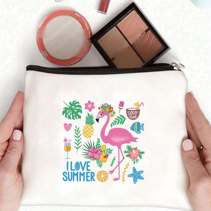 Gambar U-Living Tas Kosmetik Travel Pouch Make Up Aksesoris Organizer Make Up Motif Dengan Ritsleting TM018 - Cangak-Pink dari U-Living Indonesia Kota Bekasi Tokopedia