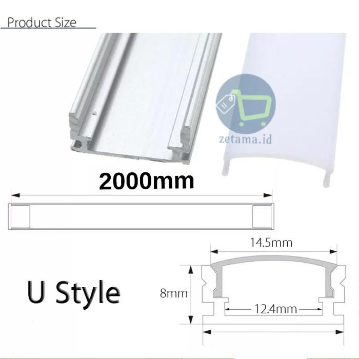 Gambar Cover LED Aluminium Holder Led Profile LED Strip Panjang 2 Meter - model U dari zetama id undefined Tokopedia