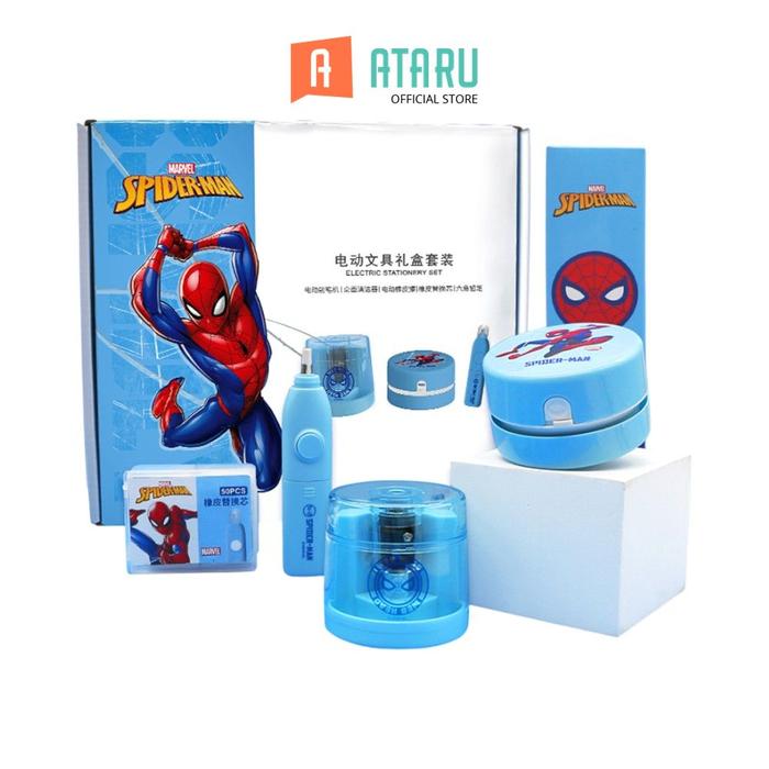 Gambar Ataru Set Alat Tulis Elektrik Marvel Spiderman - Biru Muda Desktop Vacuum Cleaner Pencil Sharpener Penghapus Electric Stationery Set Perlengkapan Sekolah Anak dari Ataru_NEW undefined Tokopedia