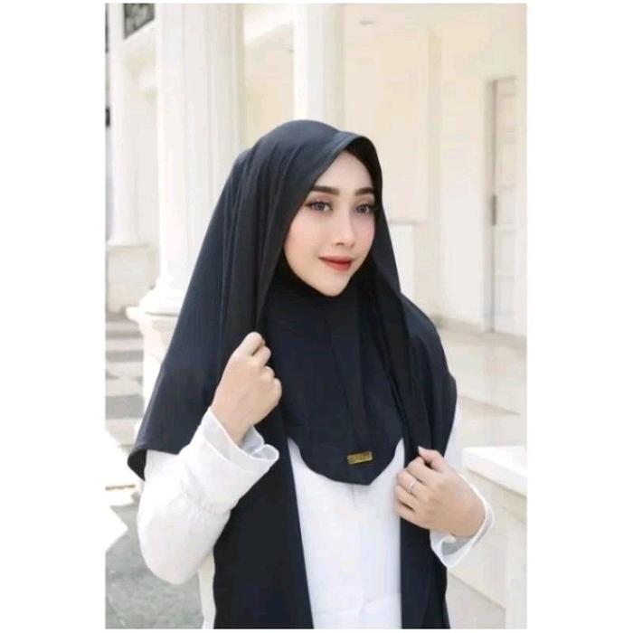 Gambar (COD) KAMILA - PASHMINA INSTAN INNER NINJA 2 in 1 OVAL JERSEY PREMIUM MENUTUP LEHER Pashmina Meleyot Turkey Inner Jersey Model Baru Kerudung Remaja Dewasa Terbaru Fashion Muslim Jilbab Masker - Hitam, Realpict dari Kamila Hijab undefined Tokopedia