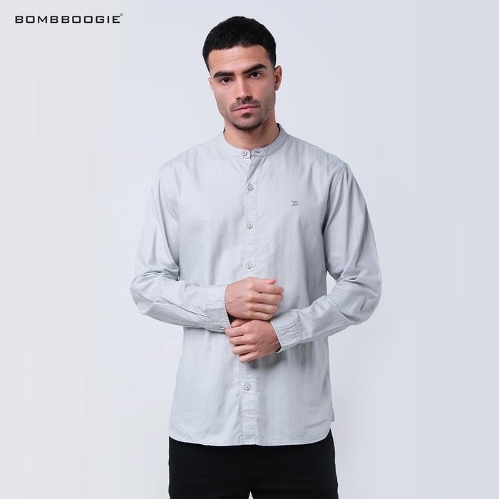 Gambar Bombboogie Kemeja Koko Pria Stroby 24968B5LG - XL, Light Grey dari Bombboogie Kota Bandung Tokopedia