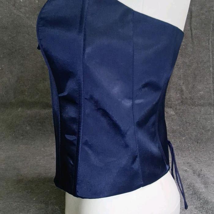Gambar kamisol satin/longtorso/bustier/daleman kebaya bali/gaun pengantin korset - navy, s dari kangstore undefined Tokopedia