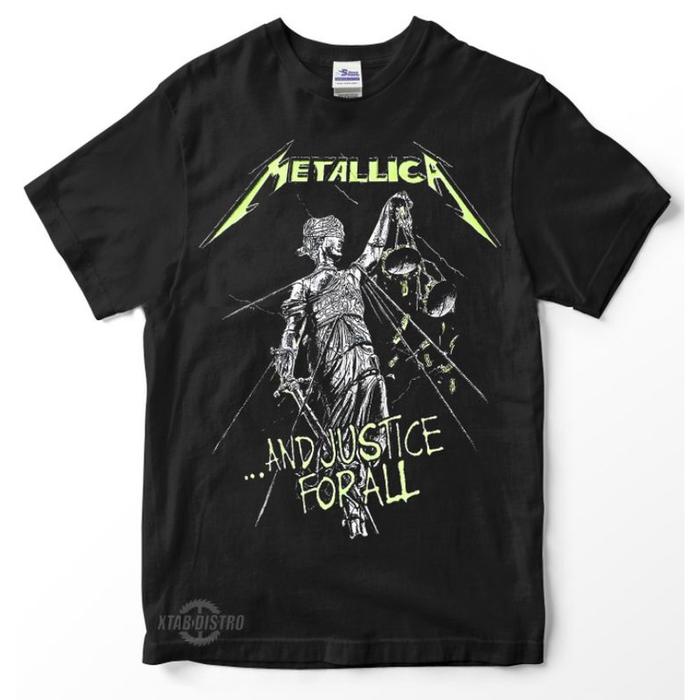 Gambar Kaos METALLICA 5 AND JUSTICE FOR ALL / Premium Tshirt Metallica Kaos Band Kaos yang nyaman di kulit dan menyerap keringat dengan elastisitas sedang - M dari MUHAMMAD NAUFALDY RAMADHAN. undefined Tokopedia