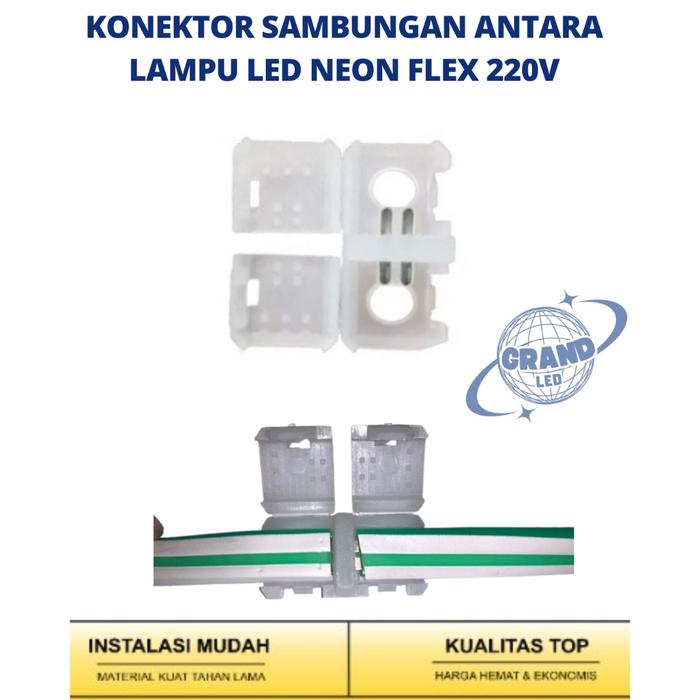 Gambar Sambungan Konektor Jepit NEON FLEXIBLE 220V / Konektor Led neon flexible  220v dari GRAND003 undefined Tokopedia