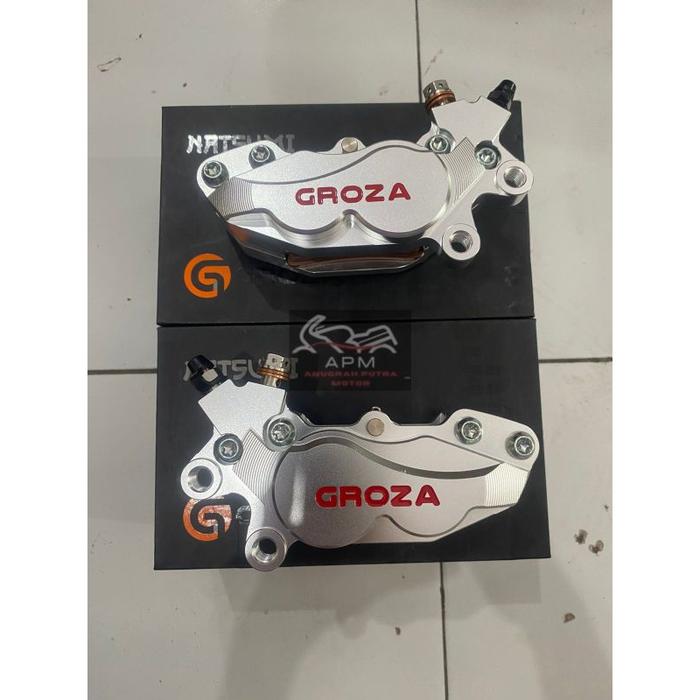 Gambar KALIPER GROZA NATSUMI 4 PISTON BRAKE CALIPER AXIAL - Silver, Kiri dari Anugrah Putra Motor undefined Tokopedia