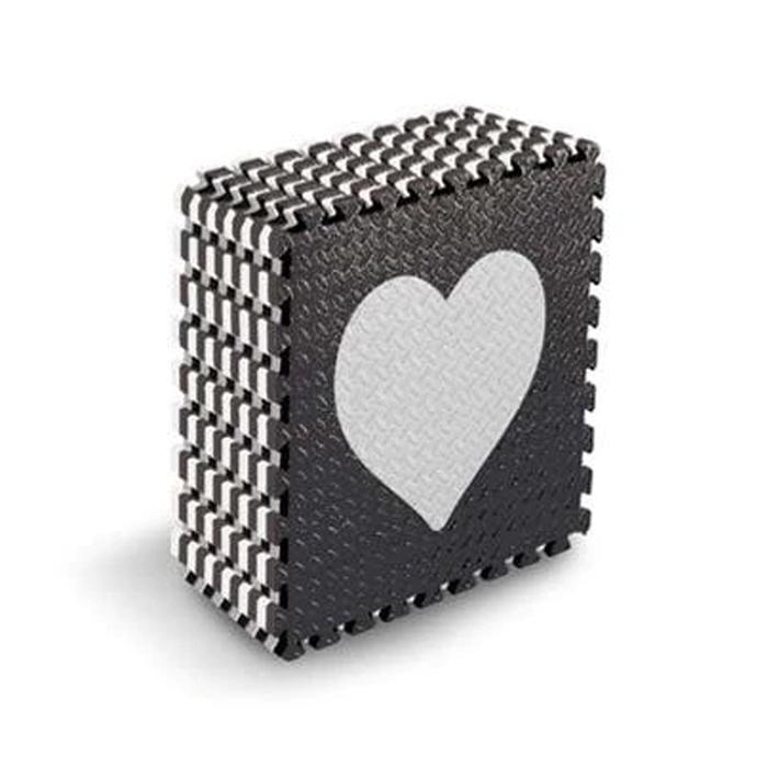 Gambar IMAGE TOYS edumat karpet matras evamat puzzle tikar Heart Series Karpet Lantai - Black White [8 lbr] - HEART dari Image Toys undefined Tokopedia