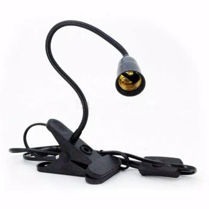 Gambar Lampu Meja Jepit Fleksibel Rumah Kap Lampu Jepit Sorot Pameran Bazaar Fleksible Fitting Jepit Lampu Meja Belajar E27 Flexible - HITAM dari joyledstore undefined Tokopedia