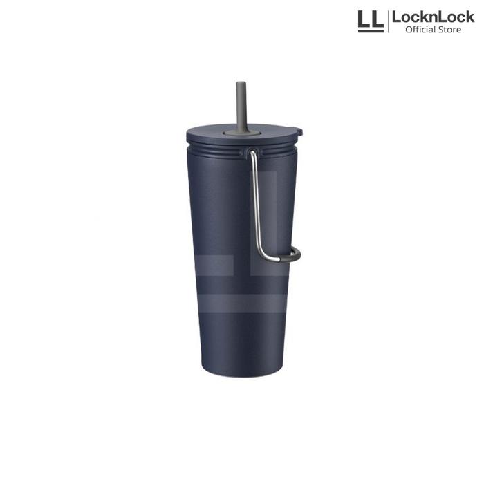Gambar LocknLock Bucket Tumbler Straw 540ml - LHC4268 - Navy dari Locknlock.indonesia undefined Tokopedia