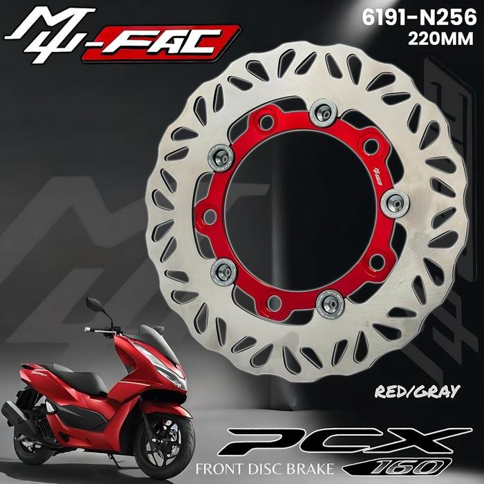 Gambar CAKRAM Depan PCX 160 MUFAC N256 Floating Disc Brake Ukuran 220mm - Red/Gray dari Street Varian Motor undefined Tokopedia