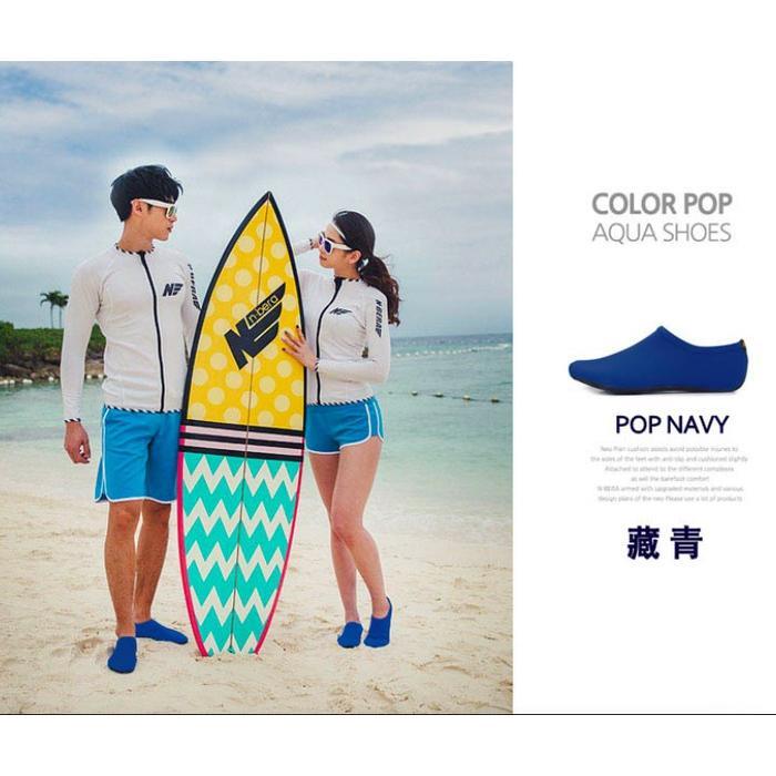Gambar Sepatu Slip On pantai/Snorkling / Diving Shoe Sock Beach Ware Pantai - Biru Navy, S-( 34-35 ) dari Bandar Olahraga_NEW undefined Tokopedia