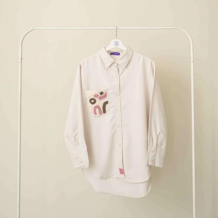 Gambar Restu Anggraini - Tisha Shirt Tufting - Creme, Lengan Panjang dari Restu Anggraini Shop undefined Tokopedia
